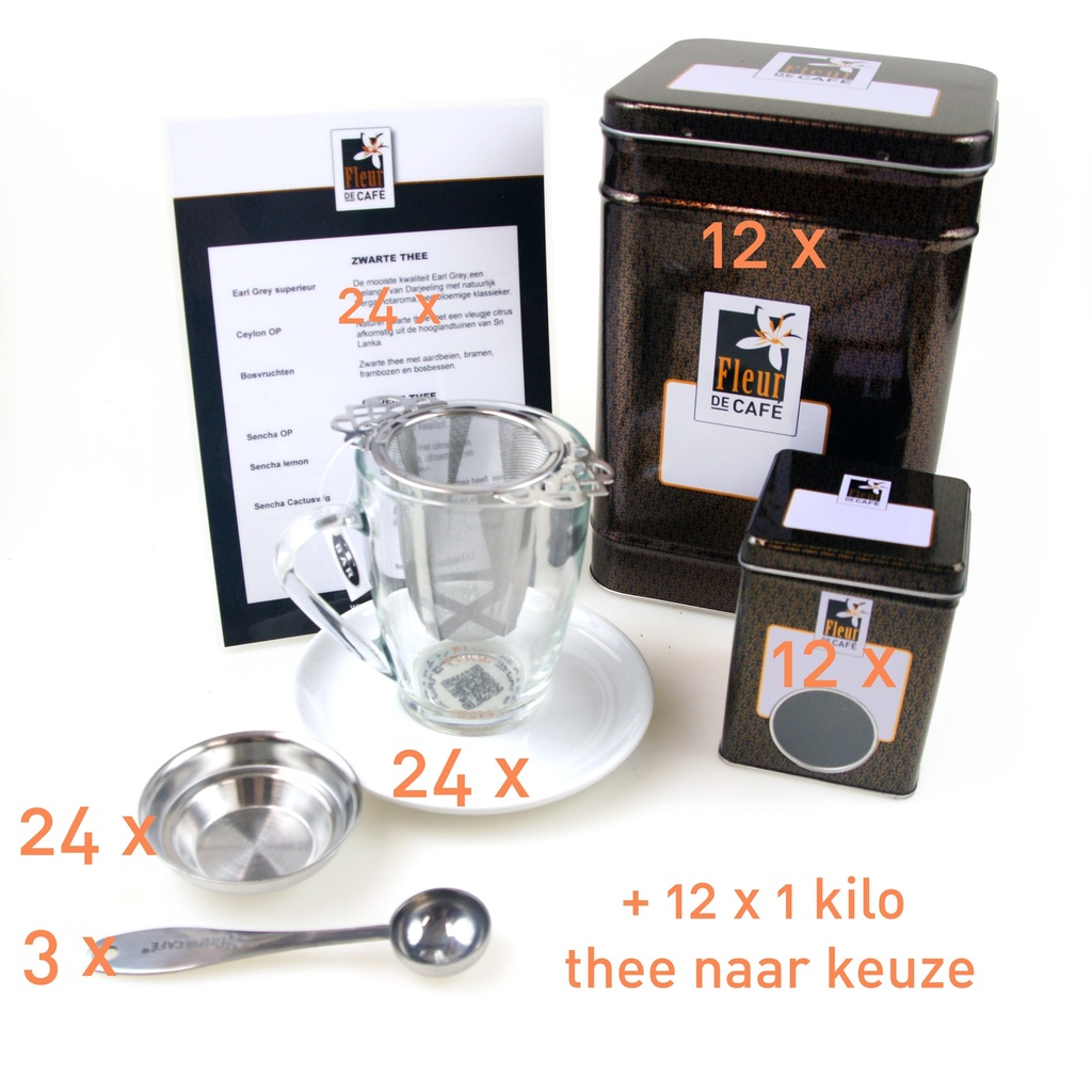 Horeca pakket met 12 x 1 kilo losse thee naar keuze