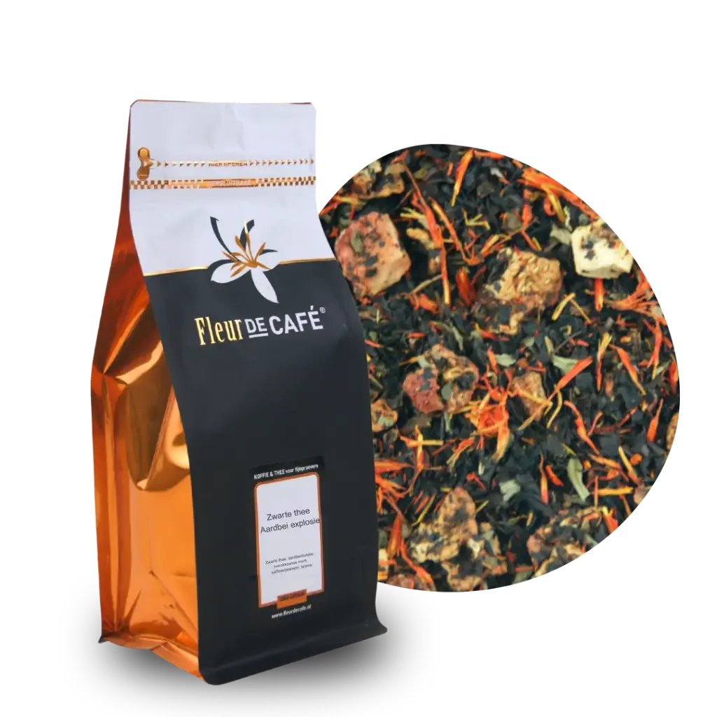 Zwarte thee Aardbei explosie 250 gram