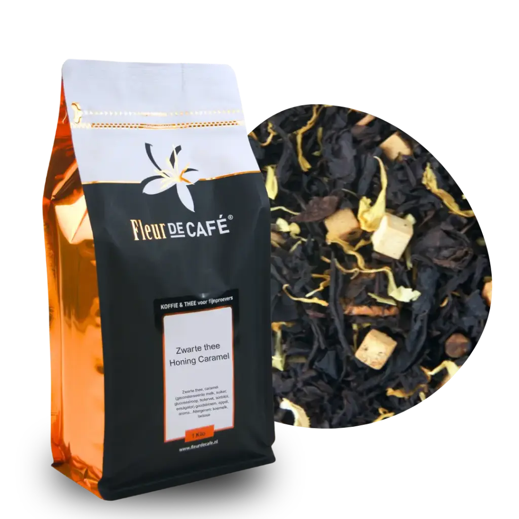 Zwarte thee Honing Caramel 1 kg
