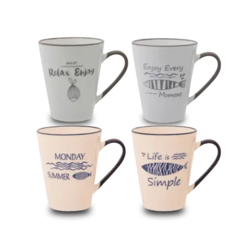 [TS182] Set kleine koffiekopjes 4 stuks vissen