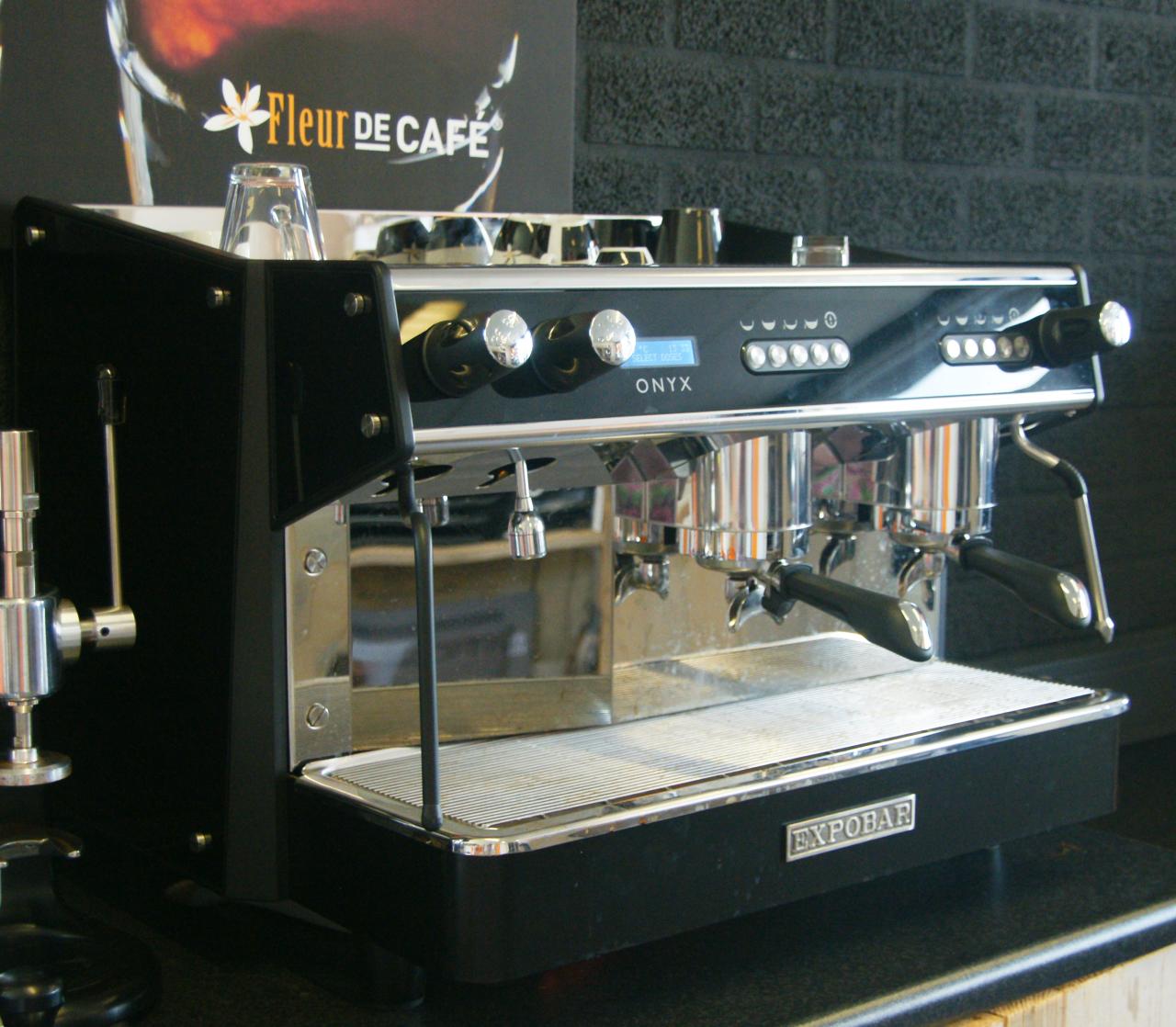 Koffiemachine Onyx bij Fleur de cafe