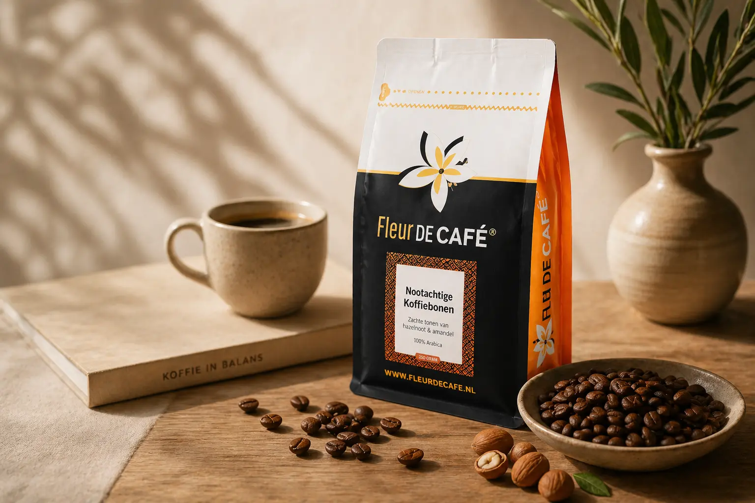 Koffiebonen met nootachtige smaak