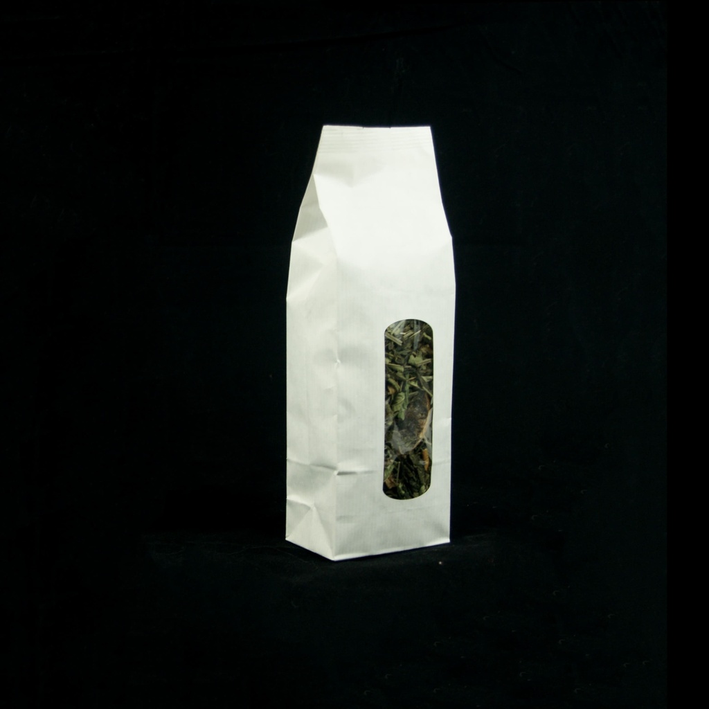 Theezakjes wit met venster 250 gram