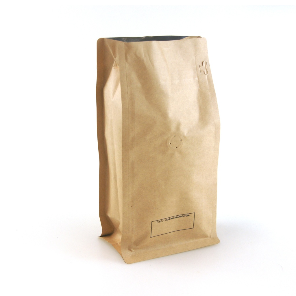 KA99 Koffiezak kraft 250 gram achterkant