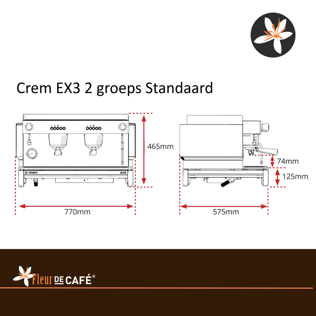 Afmeting_Crem EX3 Smartsteam zwart 2 groeps