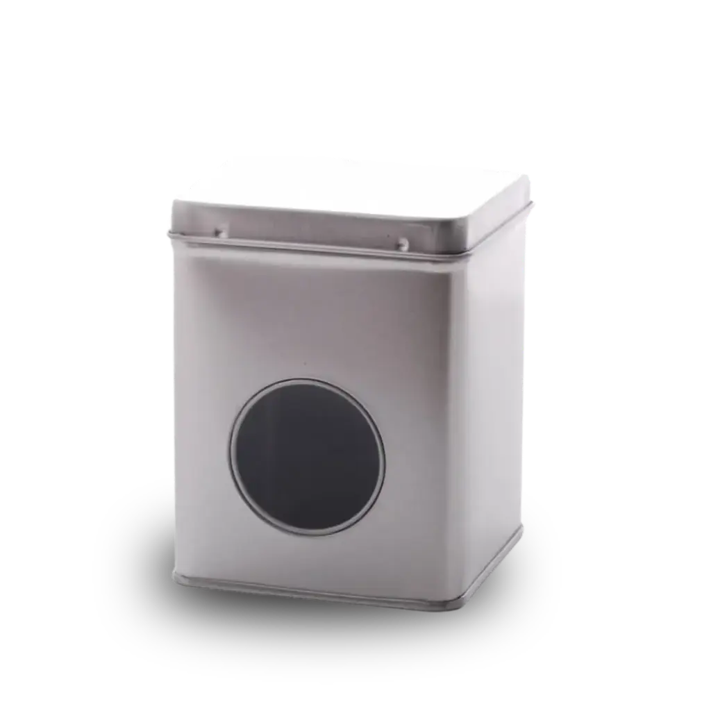 Blik zilver 100 gram met venster