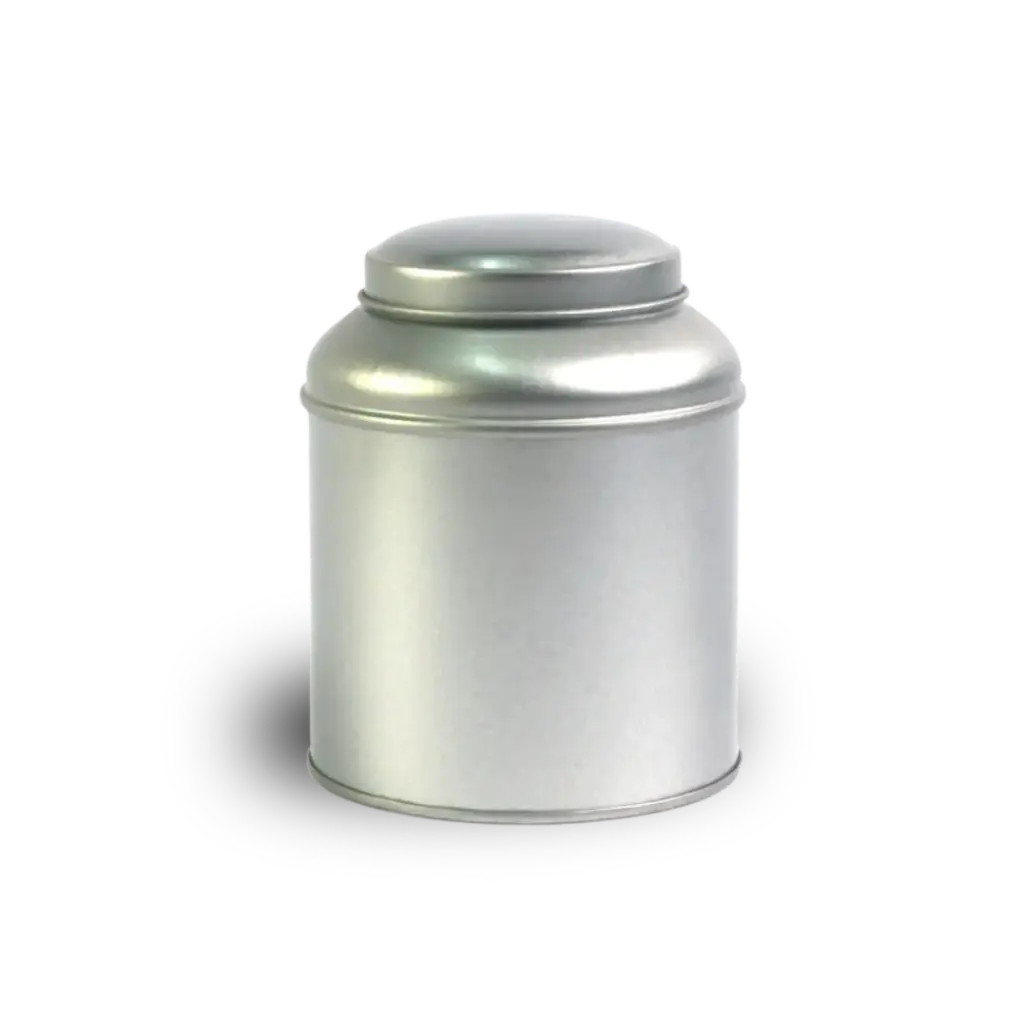 Blik zilver rond met inner deksel 100 gram