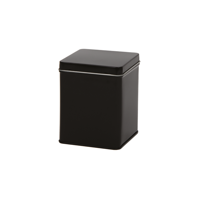 Blik zwart vierkant 100 gram