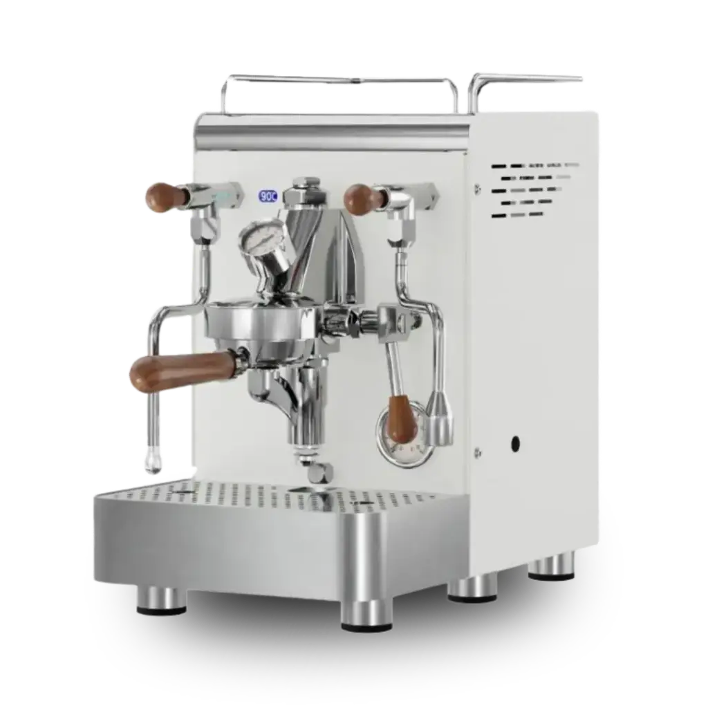 969 Elba Gentile espressomachine met rotatiepomp wit-walnoot