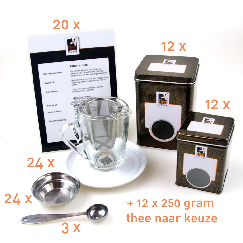 Horeca pakket met 12 x 250 gr losse thee naar keuze