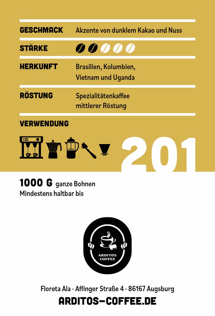 Kaffeegenuss Arditos 201 Classic 1 kg