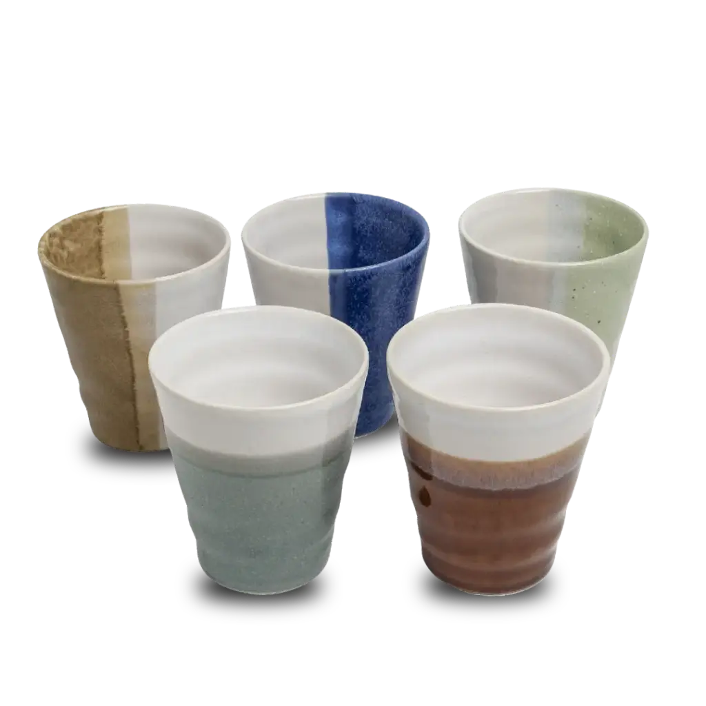 op = op Koffiekopjes Zen zonder oor 5 stuks