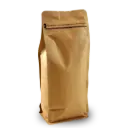 Koffiezak 1 kilo Kraft boxpouch met ventiel en zipper