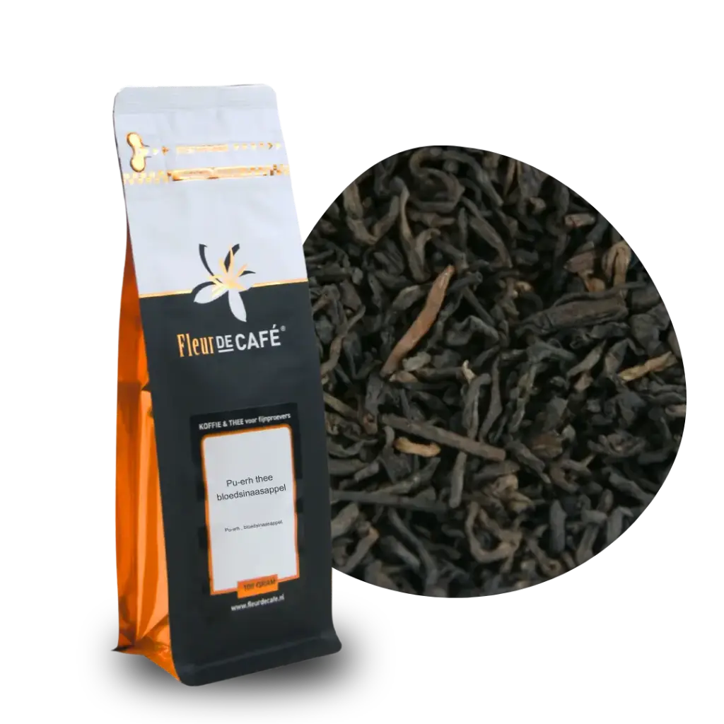 Op = op Pu-erh thee bloedsinaasappel 100 gram