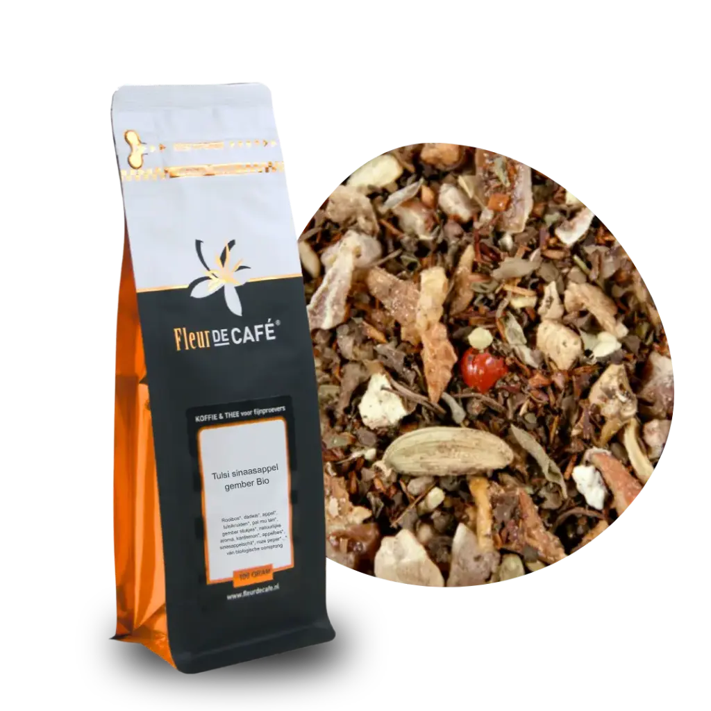 Tulsi sinaasappel gember Bio 100 gram