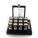 Theeplateau de Luxe zwart met 12 blikken en lepel