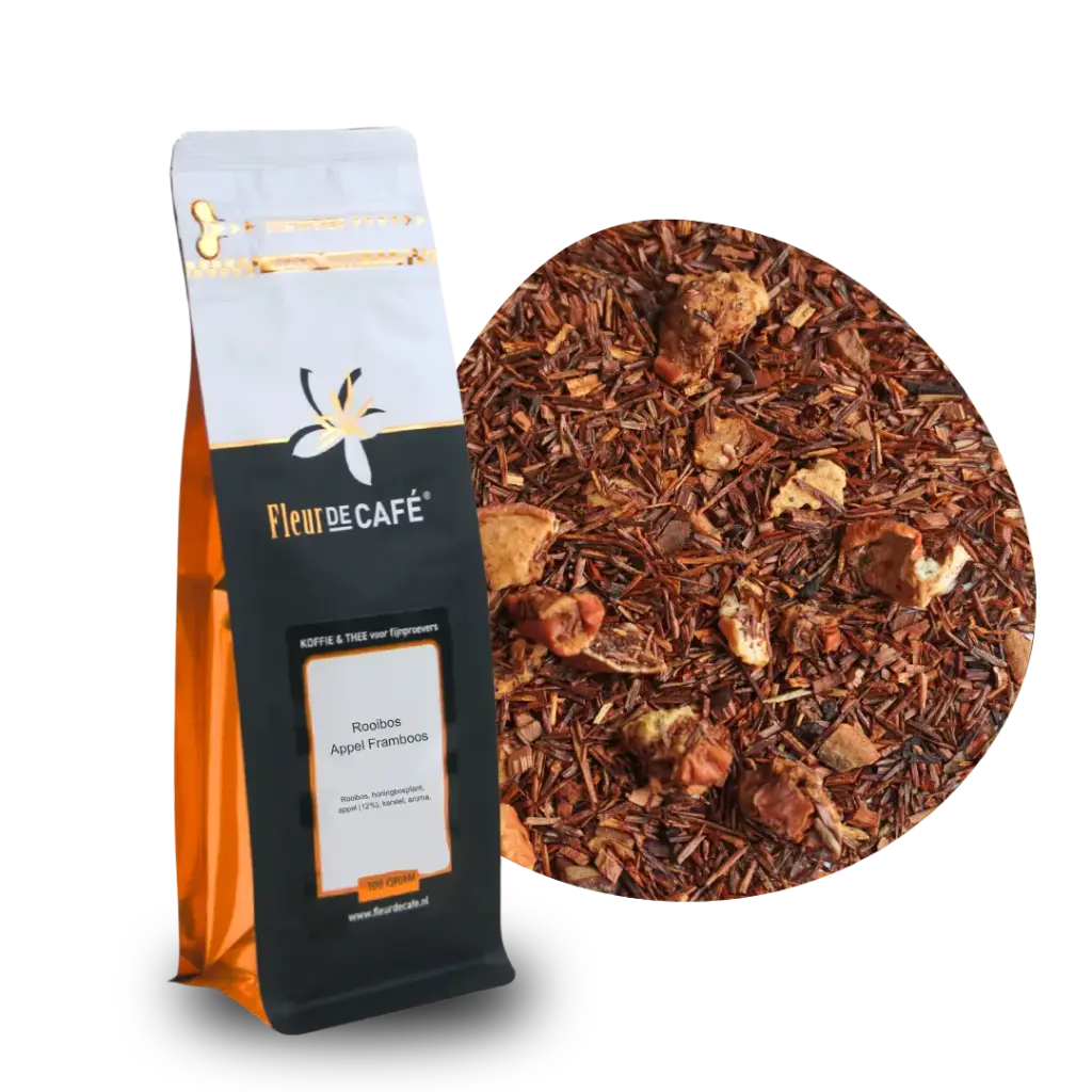 op = op Rooibos appel framboos 100 gram 