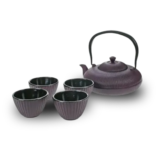[TS091] op = op Theepot gietijzer Pumpkin met 4 kopjes