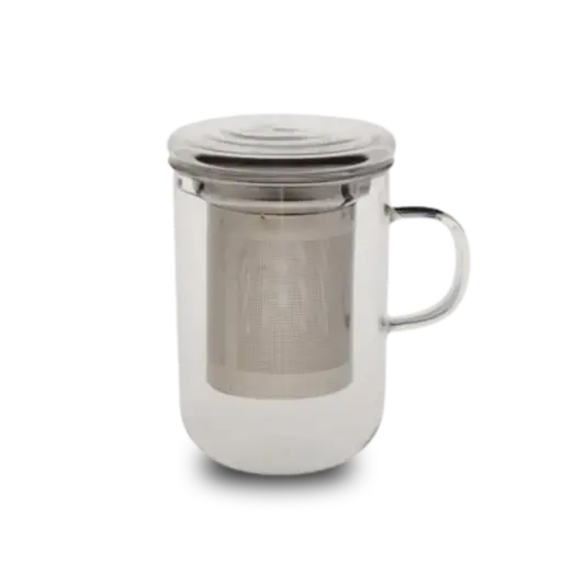 [BIL051] Theeglas met rvs theezeefje