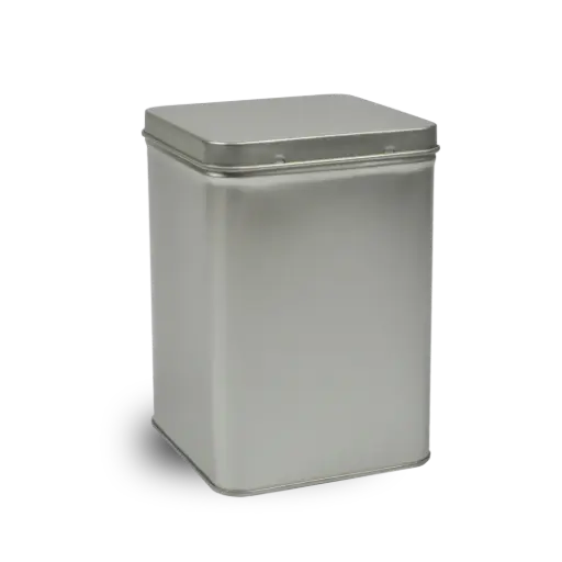 [BOX011] Blik zilver vierkant 250 gram