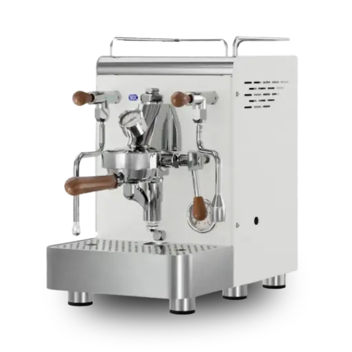 [ELB001] 969 Elba Gentile espressomachine met rotatiepomp wit-walnoot