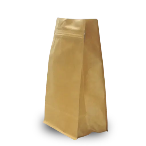 [KA075] Koffiezak 500 gram kraft boxpouch met ventiel en zipper