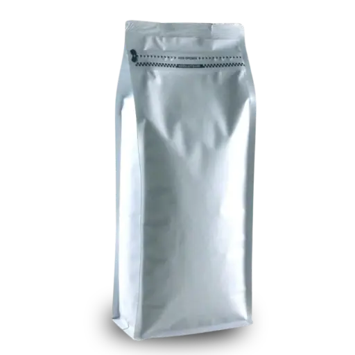[KA079] Koffiezak 750 gram Wit boxpouch met ventiel en zipper