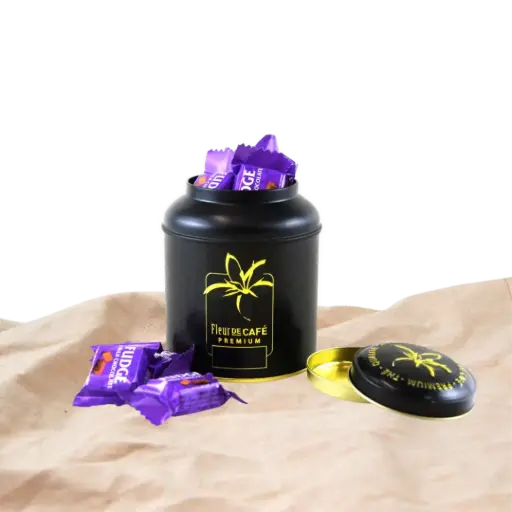 [PAK040] Feestelijk cadeaublik met Fudge 250 gram