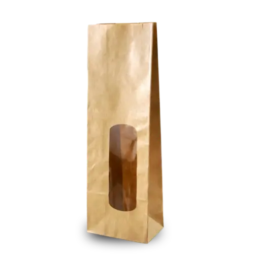 [TA052] Theezakjes Bruin met venster 100 gram