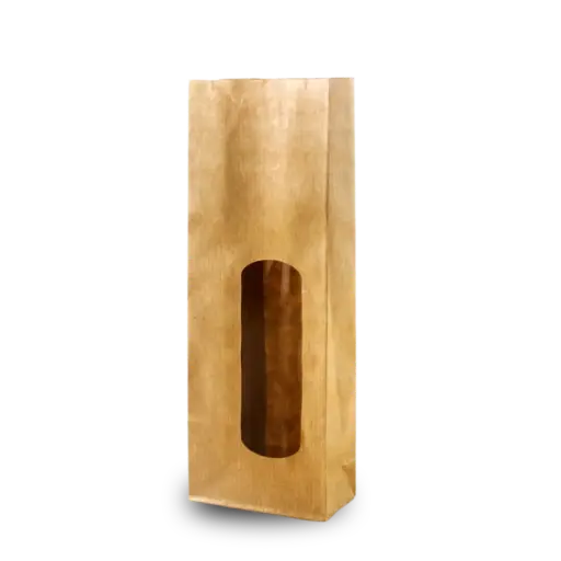 [TA053] Theezakjes Bruin met venster 250 gram